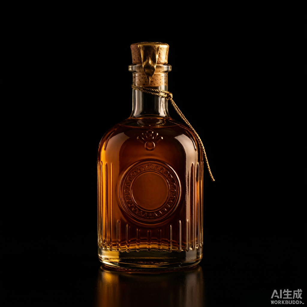 Amber Vintage Liquor Bottle